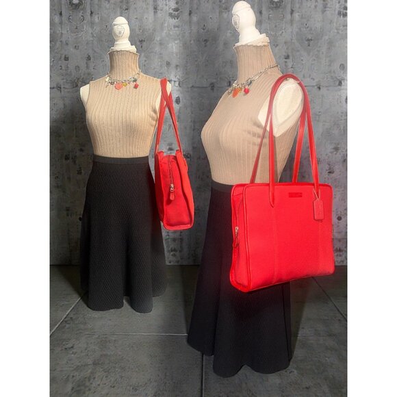 VTG Coach Neo Collection Tote 6206 Red Neoprene Leather Shoulder Bag 90s DR Made - Picture 3 of 12